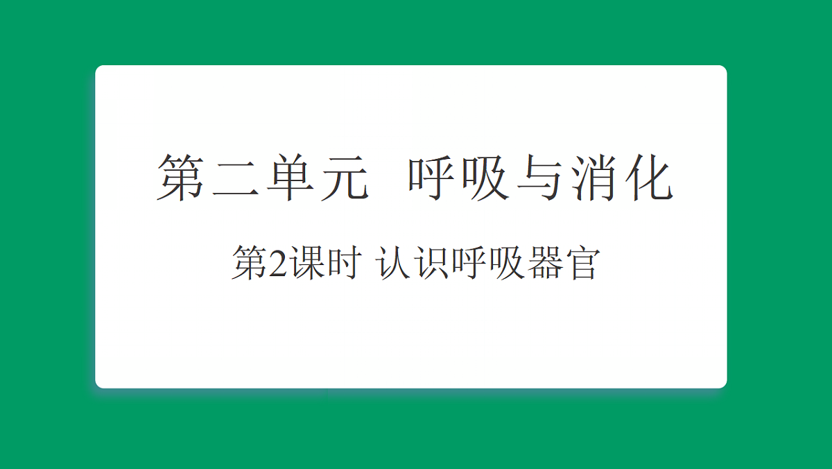 2.2认识呼吸器官 课堂重点知识笔记课件第1页