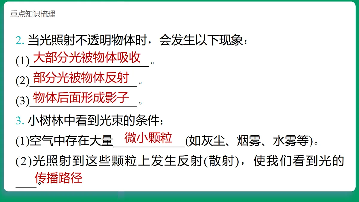 2.3光能穿透物体吗 课堂重点知识笔记课件第3页