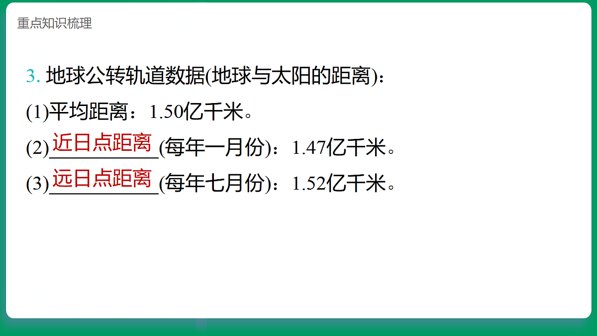 3.6地球的公转  课堂重点知识笔记课件第3页