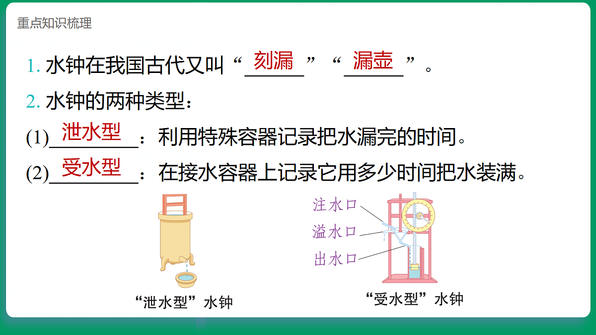 4.3做个水钟  课堂重点知识笔记课件第2页