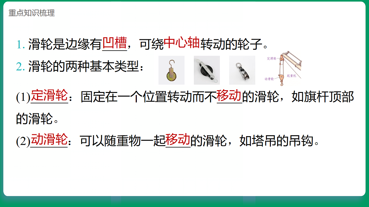 2.5妙用滑轮 课堂重点知识笔记课件第2页