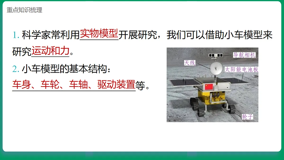 3.1拆解我的小车模型 课堂重点知识笔记课件第4页