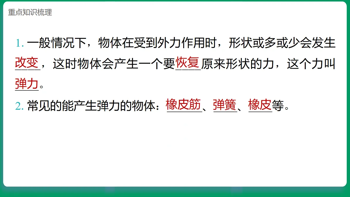 3.3用弹力驱动小车 课堂重点知识笔记课件第2页