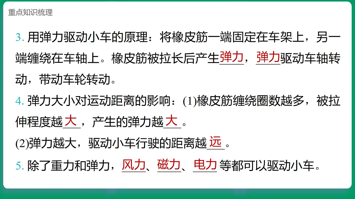 3.3用弹力驱动小车 课堂重点知识笔记课件第3页