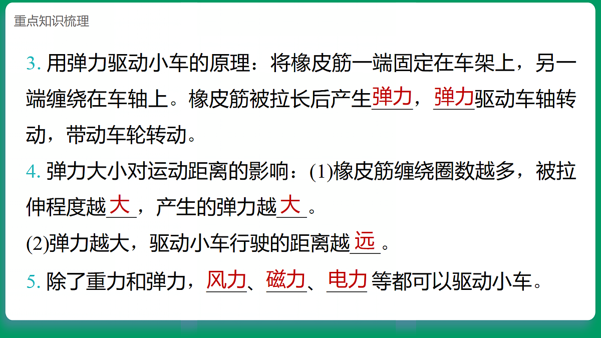 3.3用弹力驱动小车 课堂重点知识笔记课件第3页