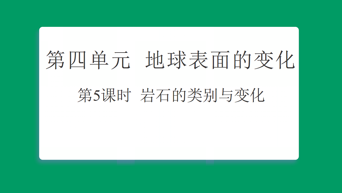 4.5岩石的类别与变化 课堂重点知识笔记课件第1页