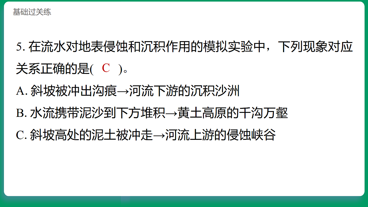 4.6水对地表的作用 习题课件第6页