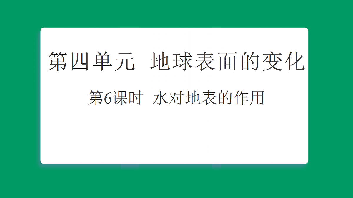 4.6水对地表的作用 课堂重点知识笔记课件第1页