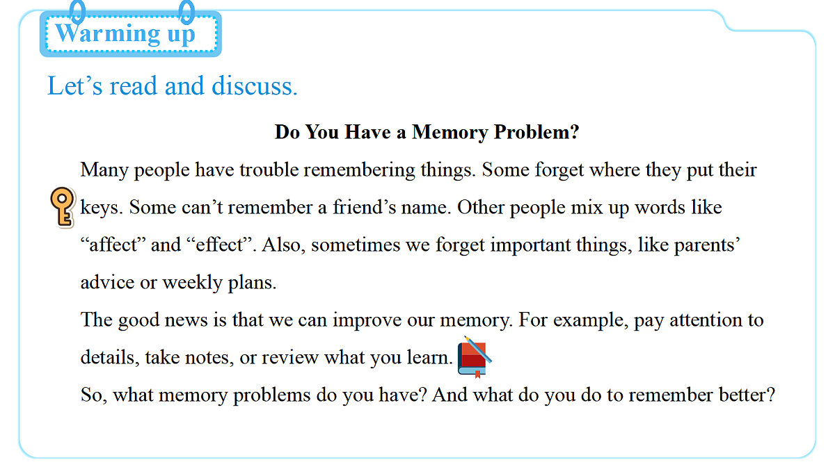 Unit 4 Our Memory （第1课时） Section A 1a-2d第3页