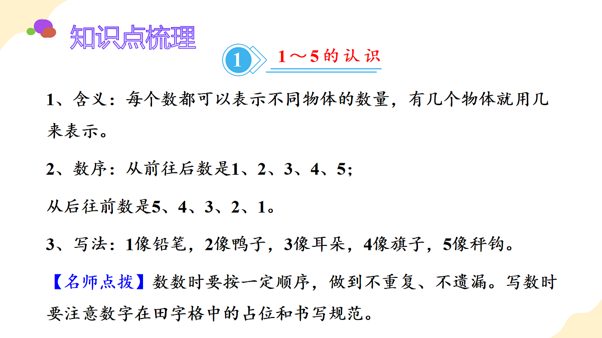 2026（新教材）人教版数学一年级上册-1.8《整理复习》（课件）第3页