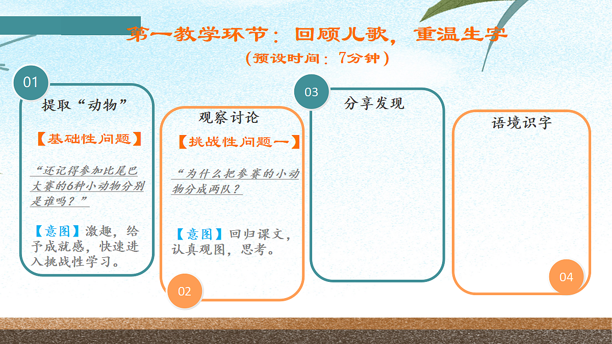 参考资料：《比尾巴》说课（特等奖）第8页