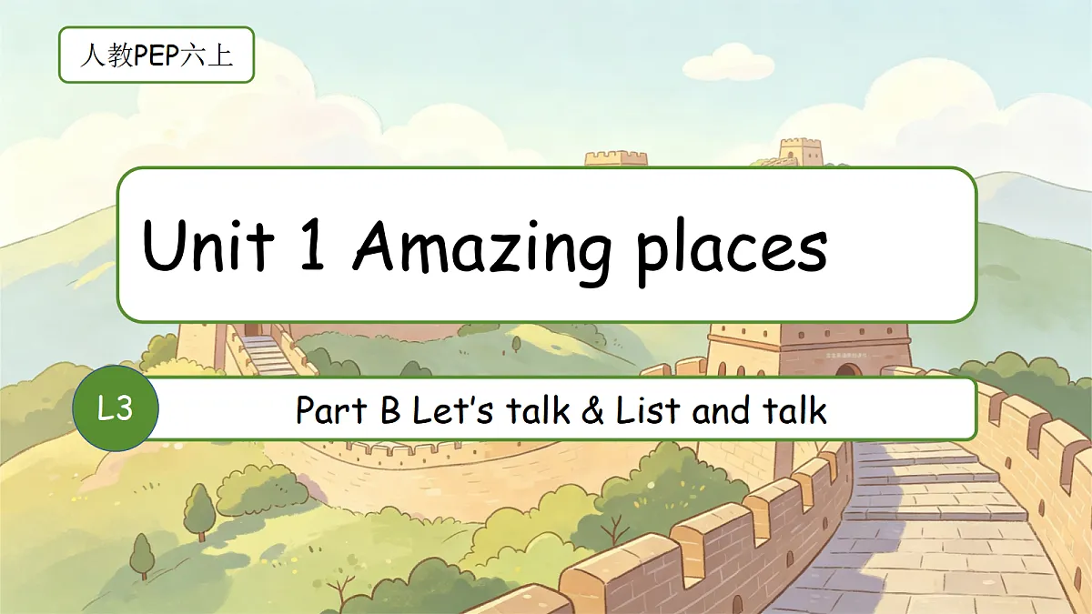 人教PEP六上Unit 1 Amazing places 第三课时 Part B Let's talk 课件第1页