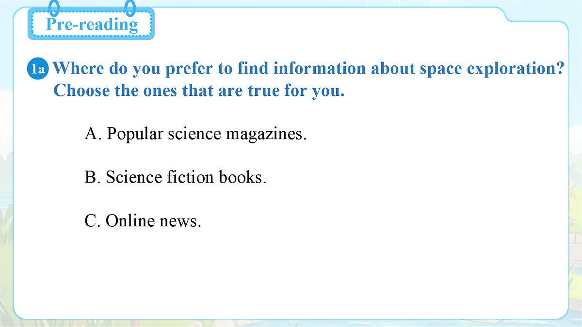 Unit 6 Beyond Earth （第4课时）Section B 1a-2c第5页
