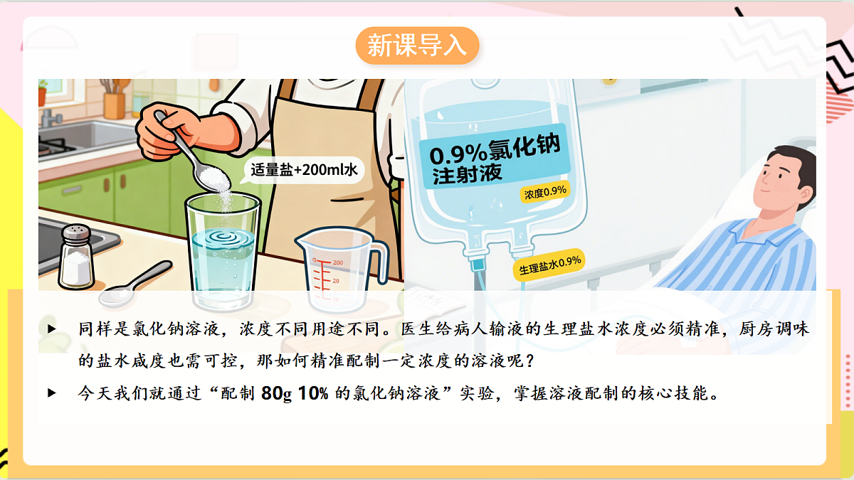 学生实验3 《一定溶质质量分数的氯化钠溶液的配制》课件 鲁教版化学九上第4页