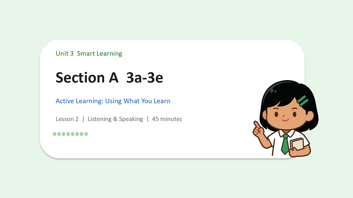 新人教版（2024）英语九年级（初三）上册-Unit3 Smart Learning Section A 3a-3e 听说课 课件（lesson 2)第1页