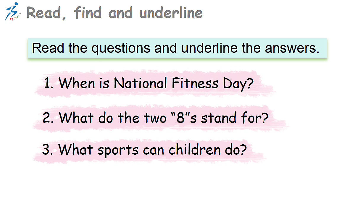Lesson 4 National Fitness Day is on August 8.第7页