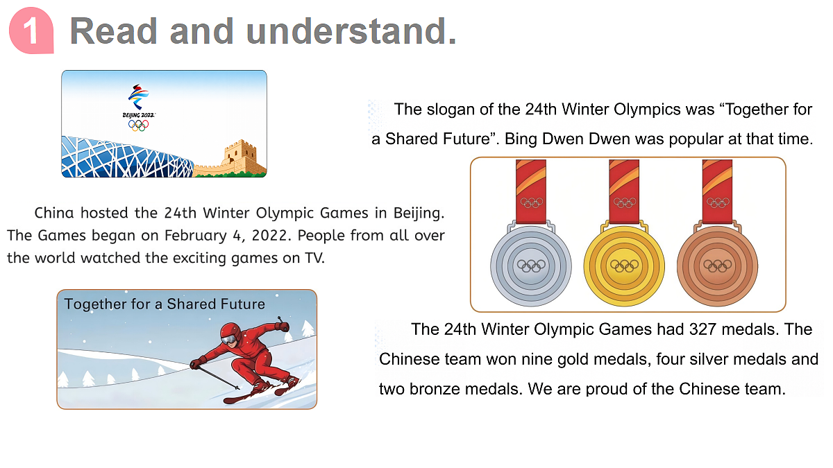 Lesson 3 China hosted the 24th Winter Olympic Games.第5页