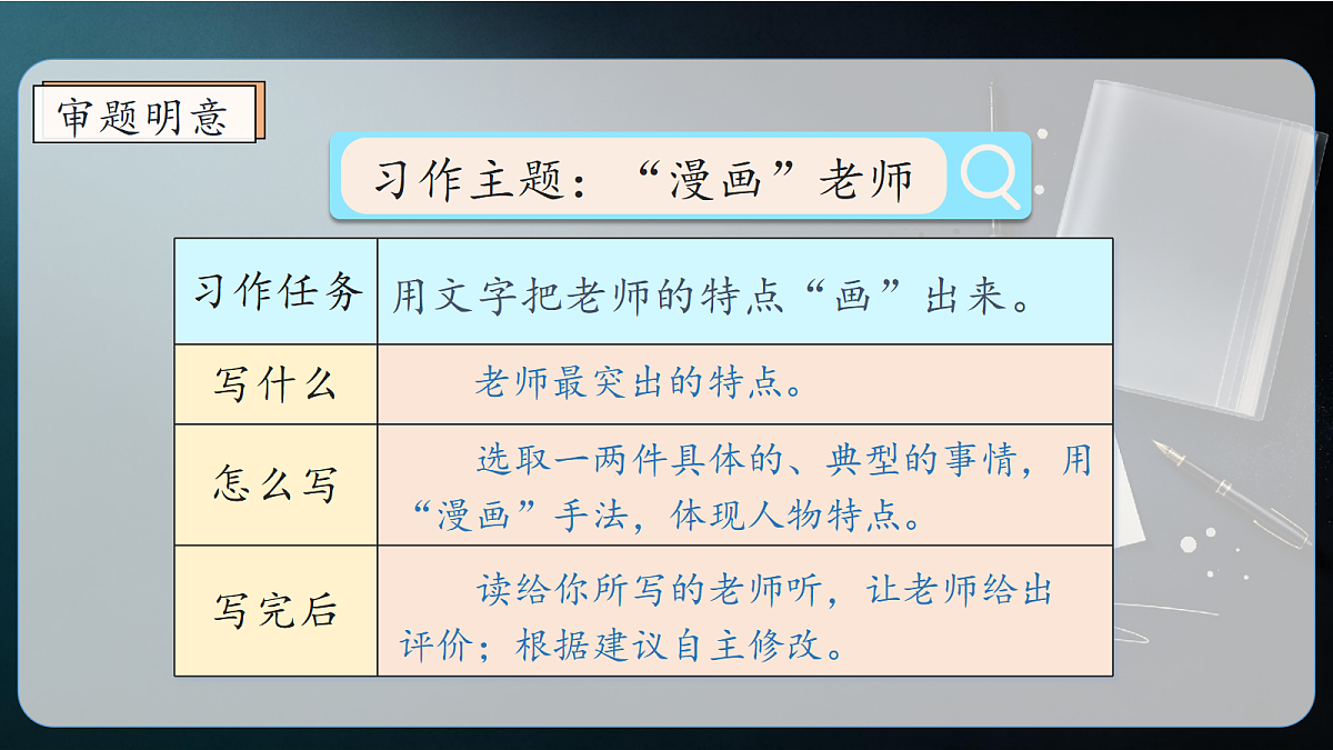 统编版语文五年级上册-习作：“漫画”老师（课件）第5页