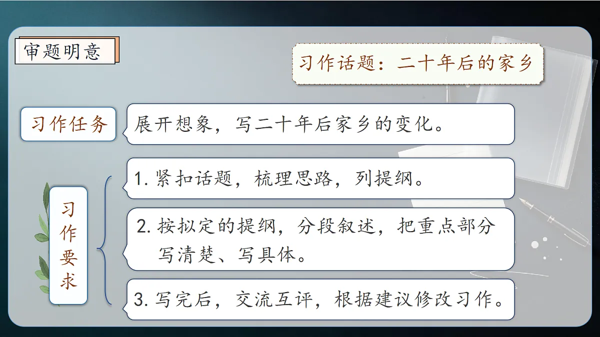 统编版语文五年级上册-习作：二十年后的家乡（课件）第5页