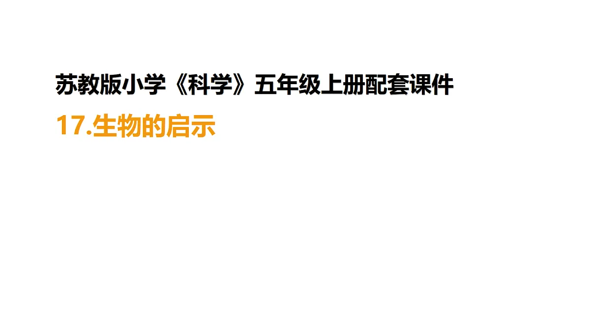 5-17《生物的启示》课件 2026-2027学年苏教版五年级科学上册第1页