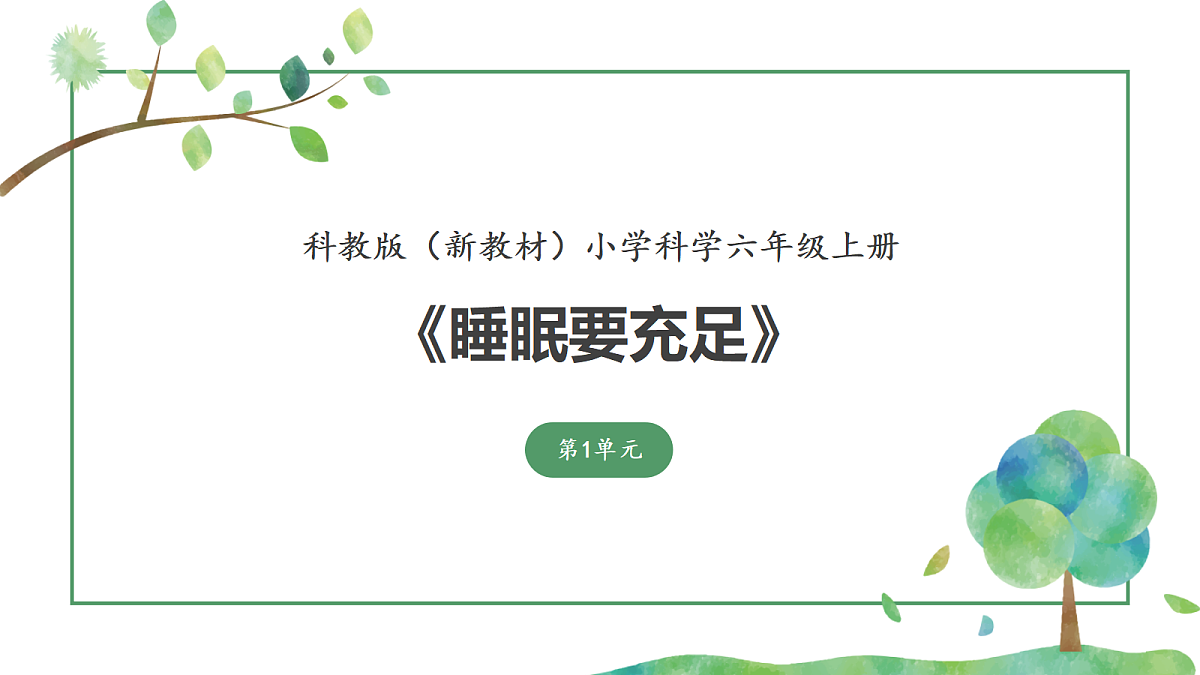 《睡眠要充足》课件第1页