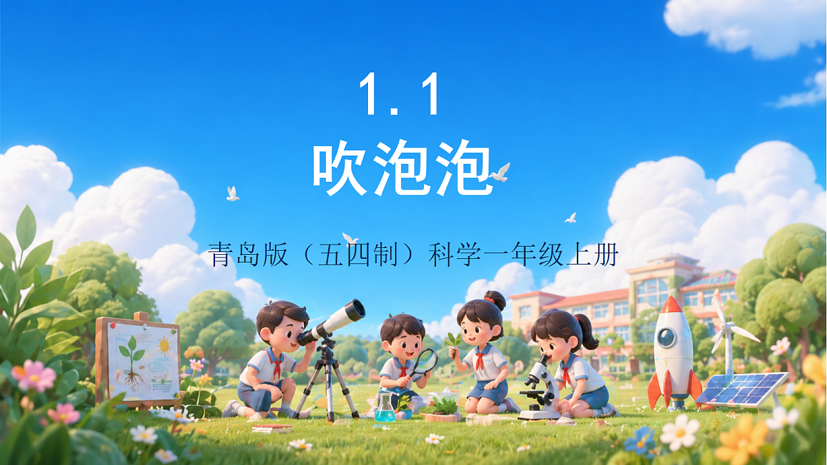 1.1 《吹泡泡》（教学课件）青岛版（五四制）科学一上第1页