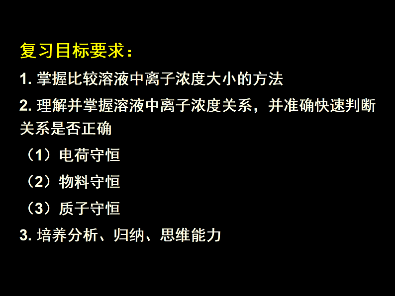 高中化学专题复习课件：溶液中离子浓度大小的比较第2页