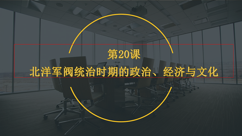 第20课 北洋军阀统治时期的政治、经济与文化 课件-【新教材】统编版（2019）高中历史必修中外历史纲要上01
